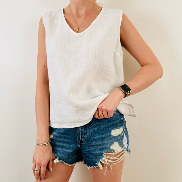 Vintage match point linen tank top sleeveless - Picture 4 of 7